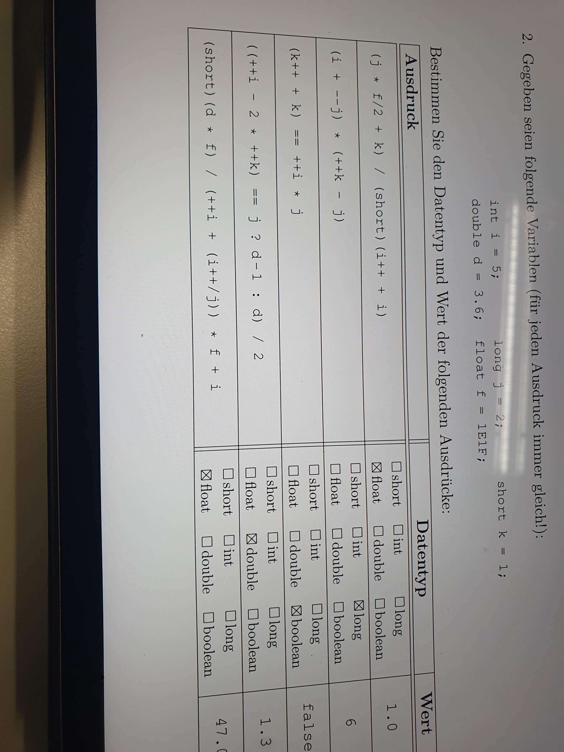 Was bedeutet bei der Aufgabe float =f 1E1F Informatik frage zu einer ...