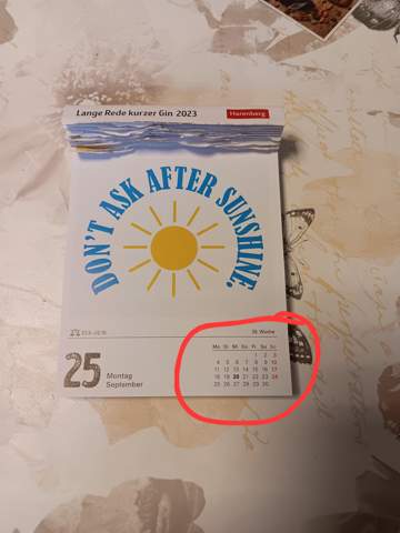 Was bedeutet das beim Kalendar?