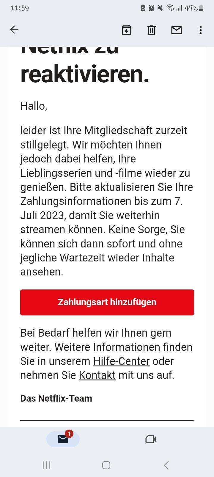 Was bedeutet Netflix reaktivieren?