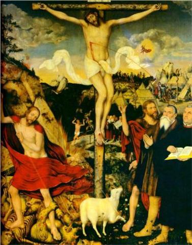 Was bedeutet das Bild "Christus als Erlöser mit Martin Luther" von Lucas Cranach?