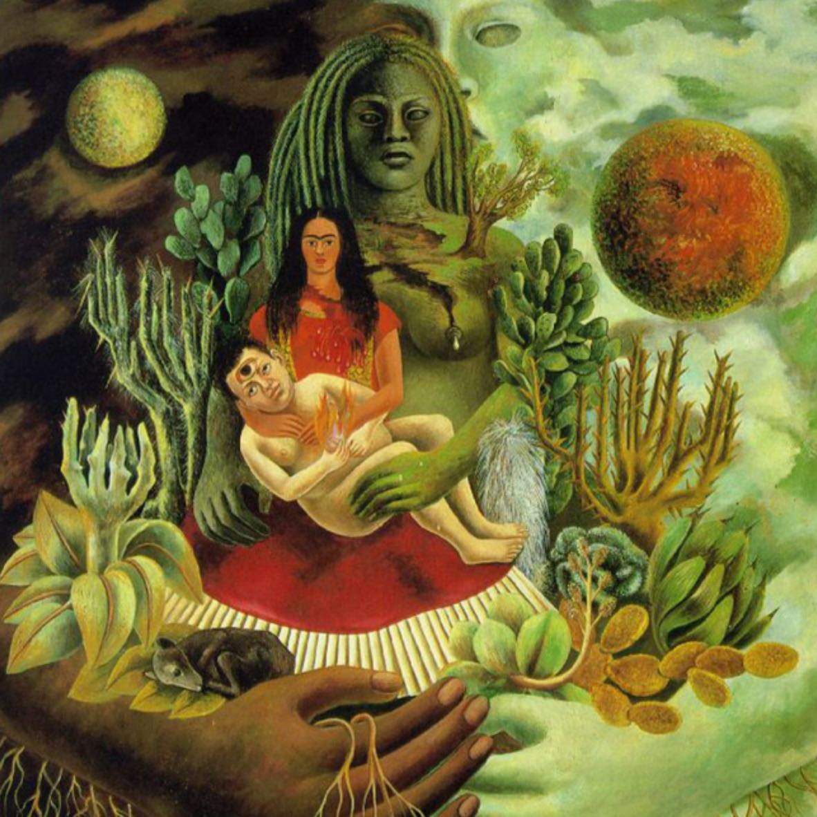 Was bedeutet das Bild von Frida Kahlo (Künstlerin)? (Schule, Kunst