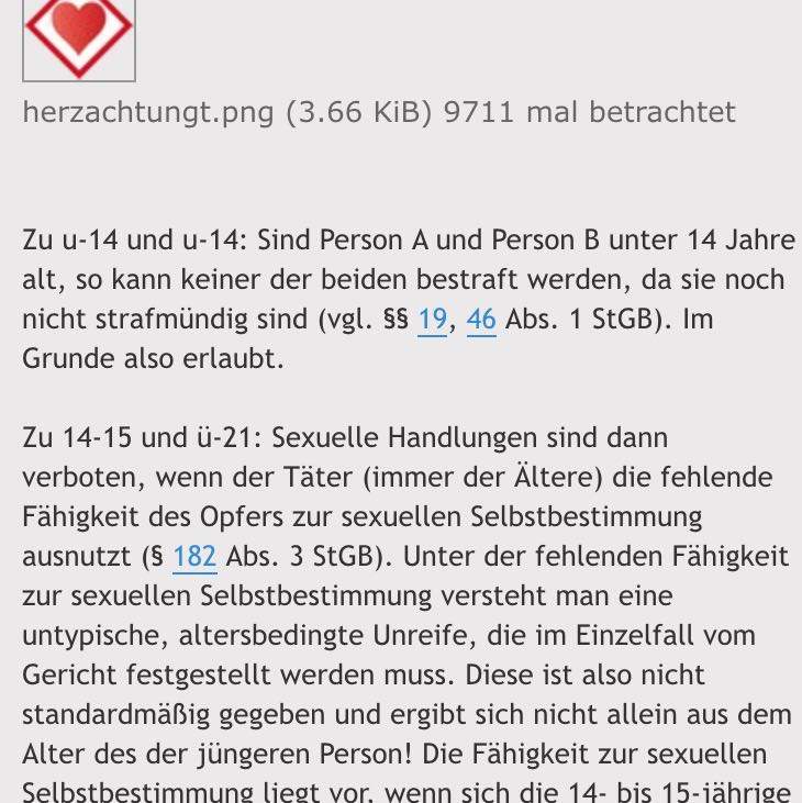 Was bedeutet das genau. Darf ein 21-jähriger mit einer 14-jährigen