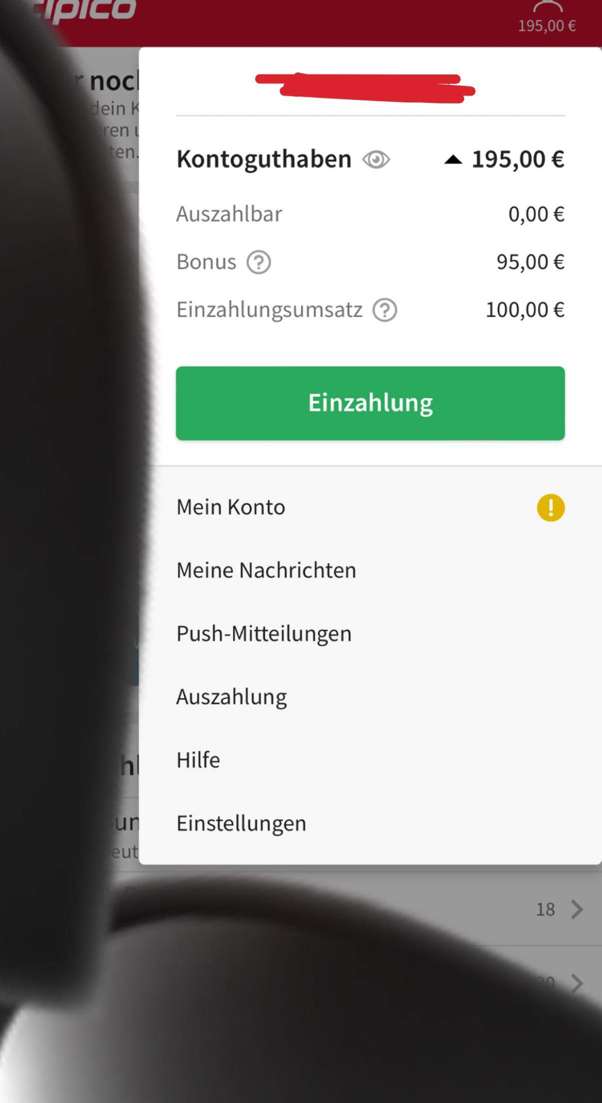 Was bedeutet das in der Tipico App? (Geld, Bank)