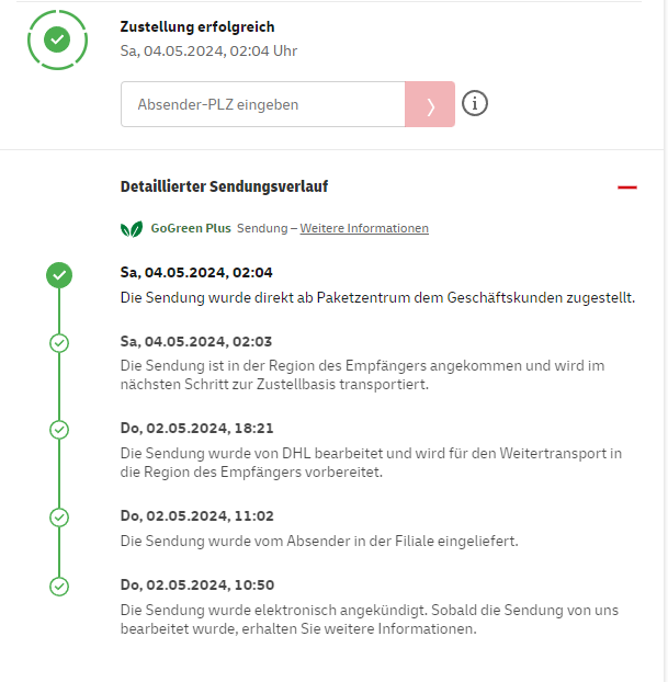 Die Sendung Wurde In Unserem Logistikzentrum Bearbeitet