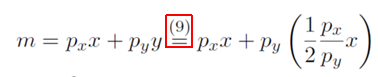 Was bedeutet die "(9)" über dem "="?