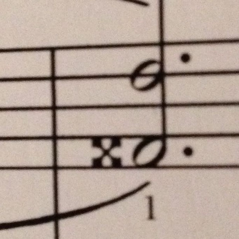 Gemeint ist das "X" - (Musik, Noten, Klavier)