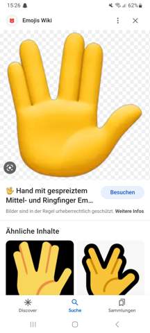 Was bedeutet dieses Handzeichen (gespreizte Finger, jeweils 2)?