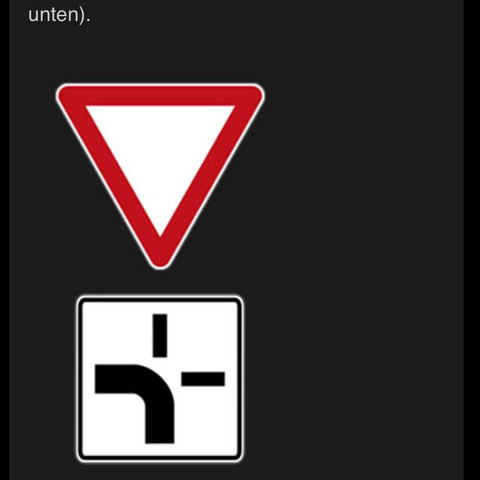 Kombination von zwei Schildern  - (Auto und Motorrad, Straßenverkehr, Vorfahrt)