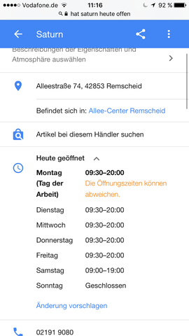 Was Bedeutet Dieses Der Arbeit Und Glaubt Ihr Saturn Hat Offen Offnungszeiten