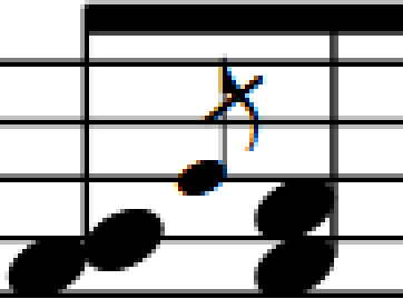 Durchgestrichene Note - (Musik, Noten, Klavier)