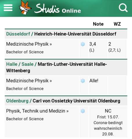 Was Bedeutet Hier Der Nc In Medizinphysik Physik Studium