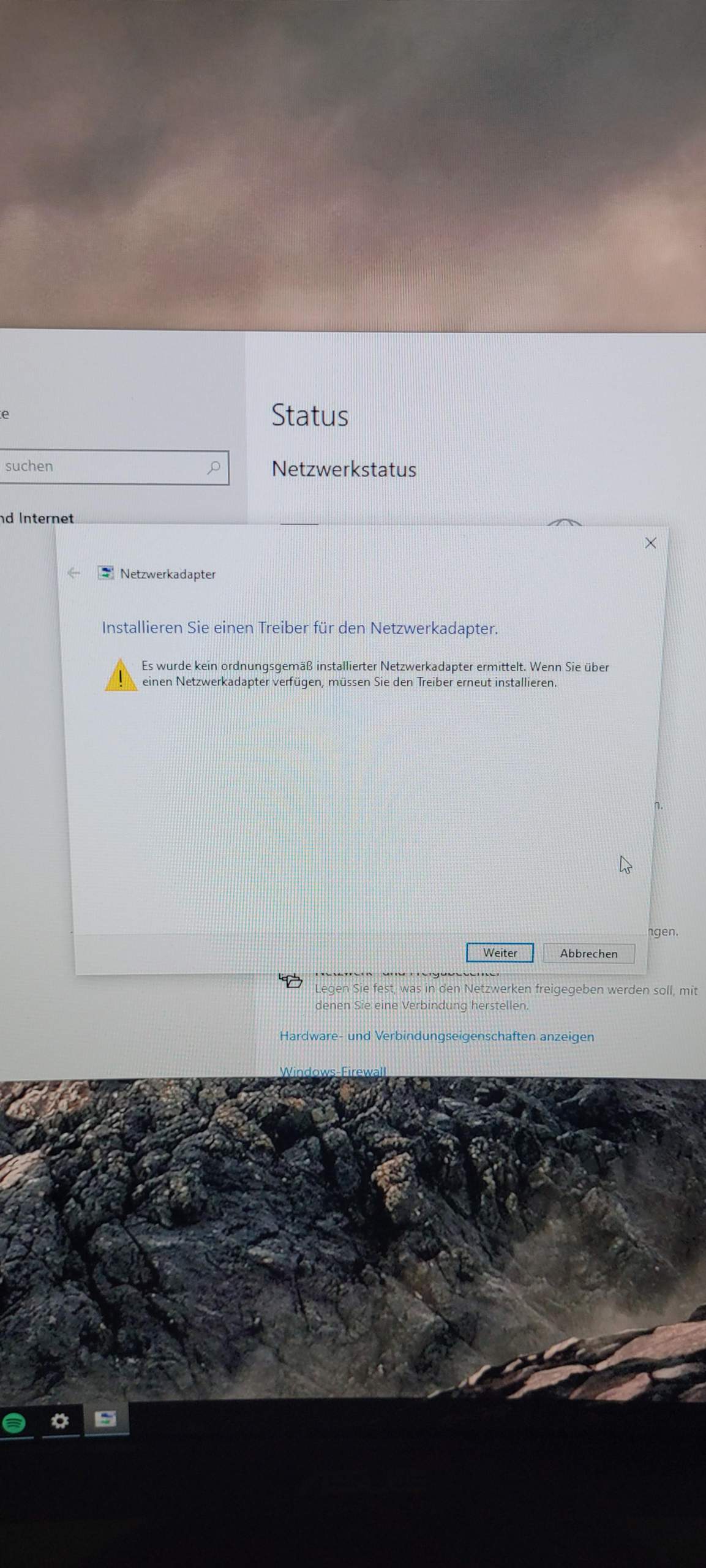 Was bedeutet 'Installieren Sie einen Treiber für den Netzwerkadapter