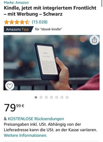Was bedeutet Mit werbung bei Amazon Kindle (ebook)?
