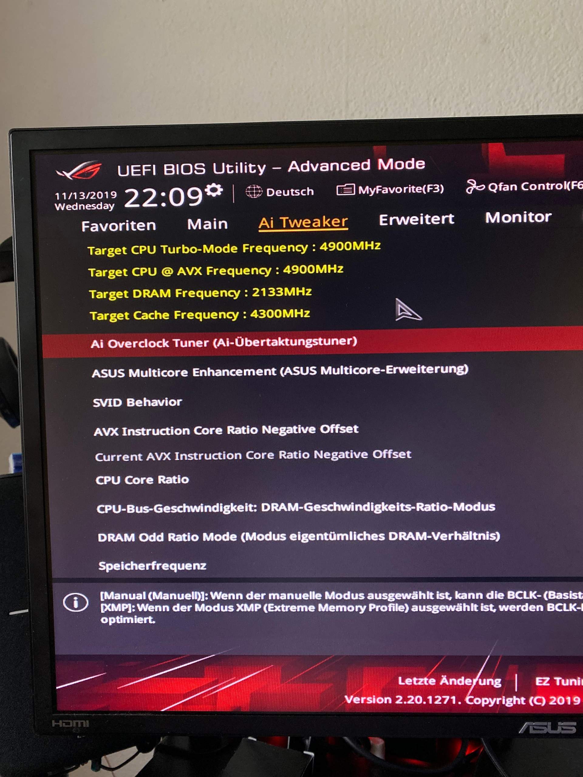Was bedeutet Target CPU Turbomode frequency 4900mhz?