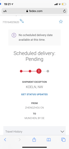 Was bedeutet Tracking Status bei fedex? (Computer, Technik, Technologie)