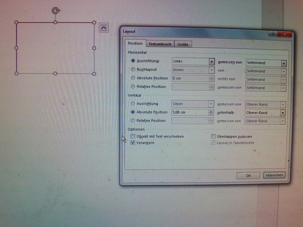 Was Bedeutet Verankern Wenn Man In Word Ein Textfeld Hinzufugt Computer