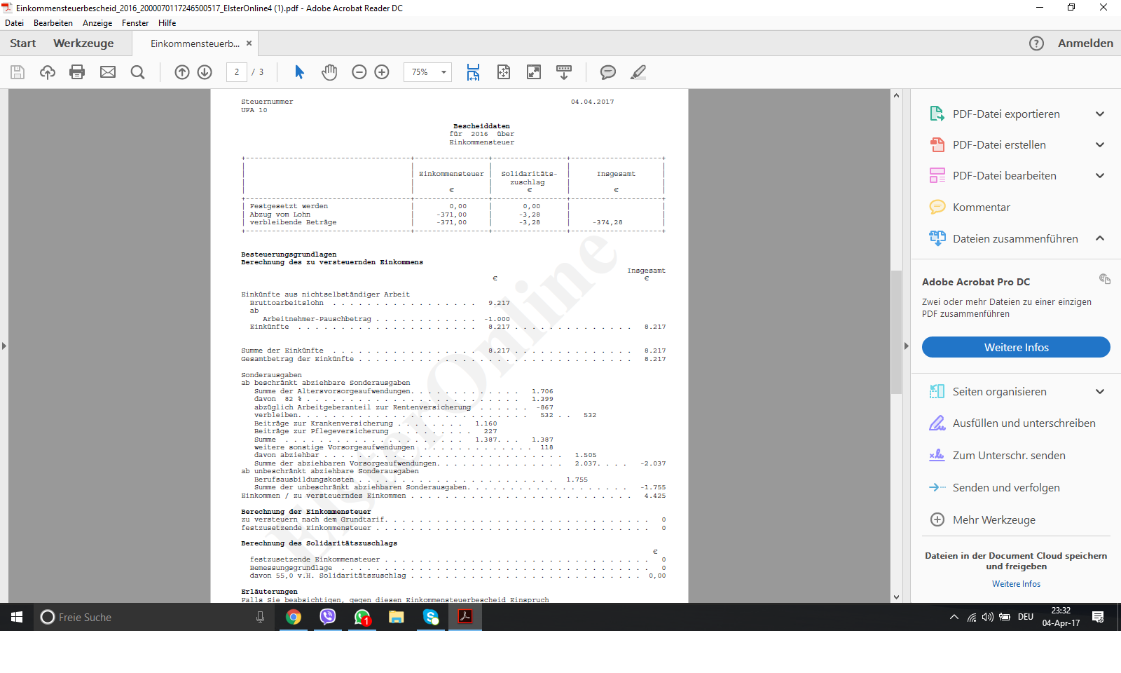 Was bekomme ich jetzt zurück von der Steuer? (Steuern, Steuererklärung, Student)