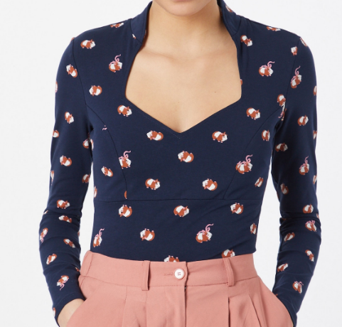 Was denkt ihr über dieses Damenshirt mit Meerschweinchenmuster?