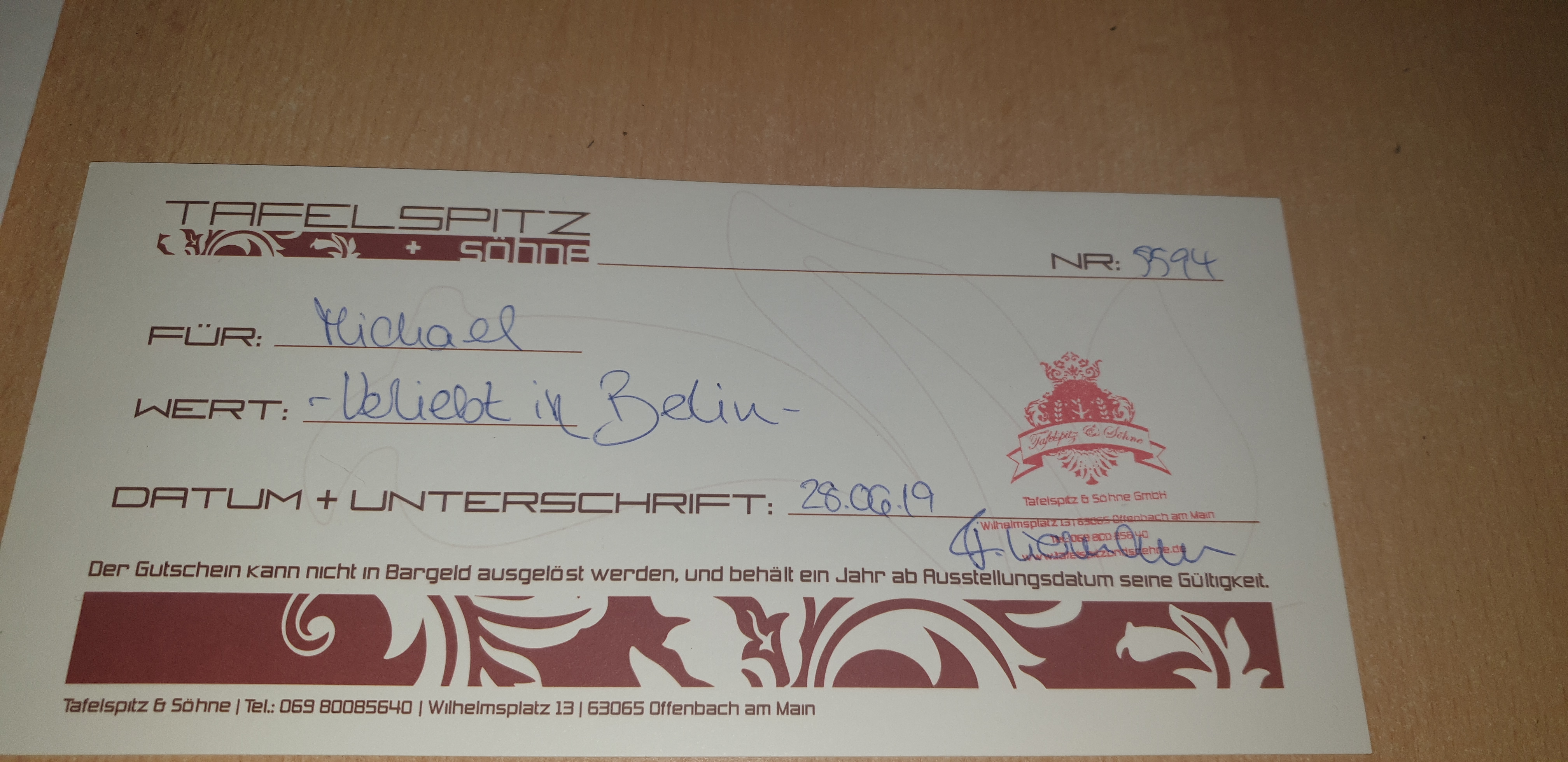 Was Fur Ein Wert Hat Der Gutschein Computer Essen Restaurant