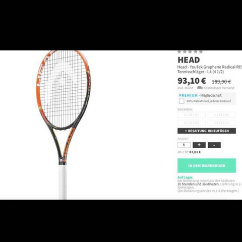 Tennisschläger Head - (Sport, Tennis, Tennisschläger)