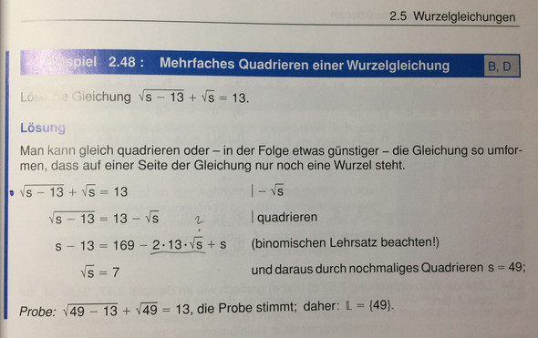 Mehrfaches Quadrieren einer Wurzelgleichung - (Mathe, Mathematik, Physik)