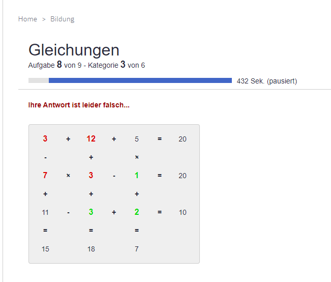 Was habe ich dort falsch gemacht? (Mathematik, IQ-Test)