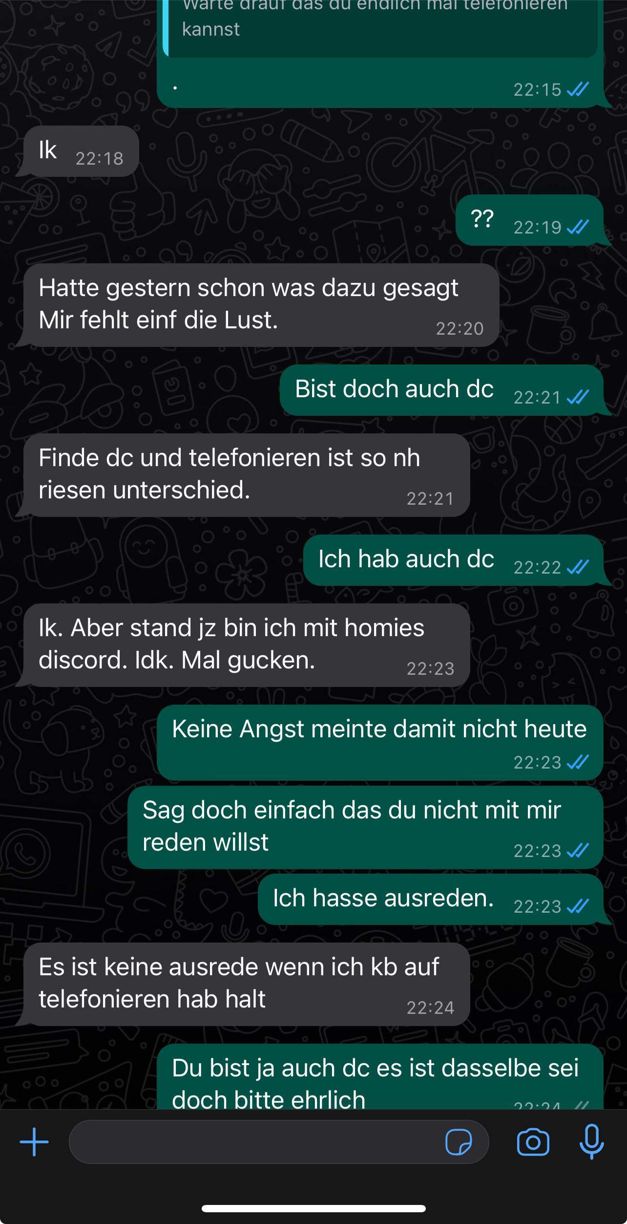 Was haltet ihr davon? (Freundschaft, Diskussion, Ausrede)