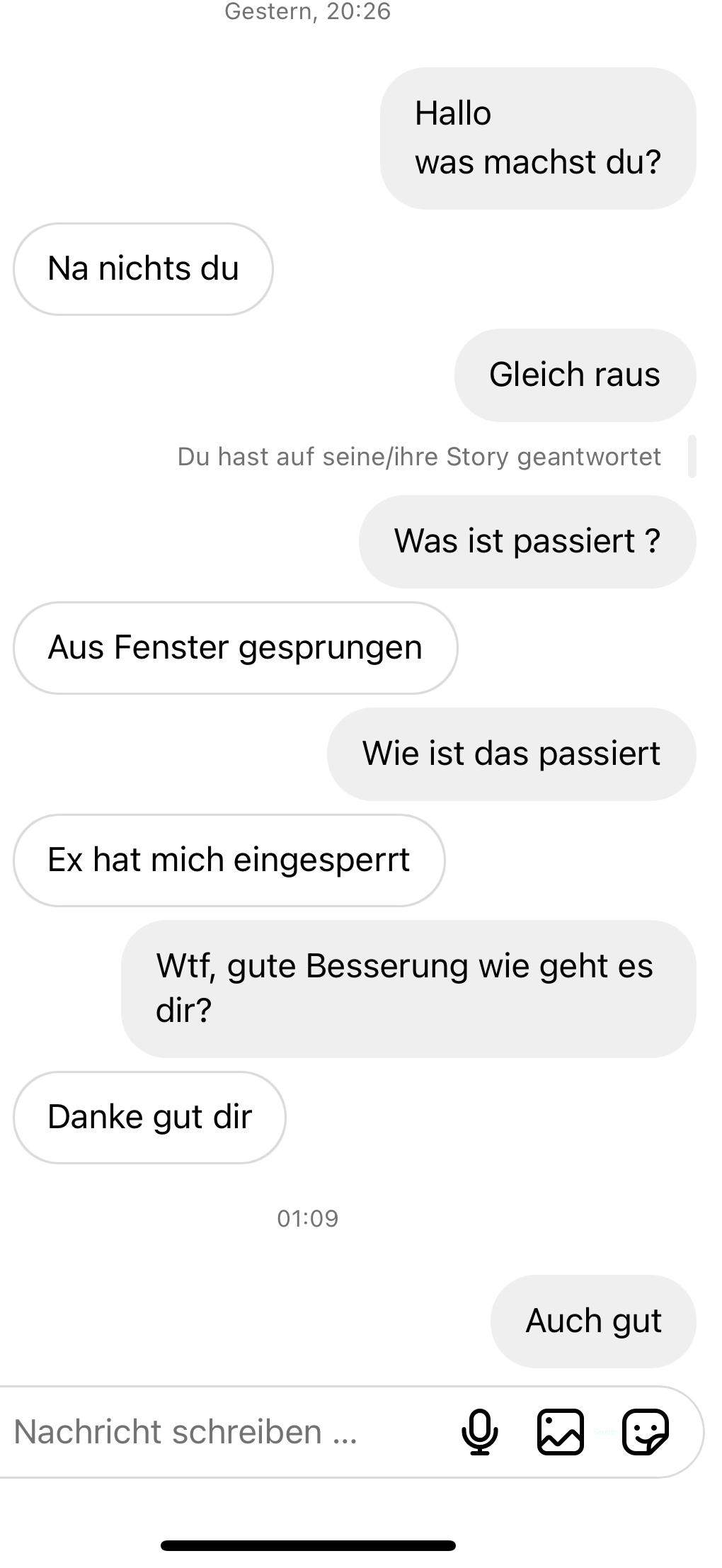 Was haltet ihr von der Konversation zwischen mir und ihr? (Liebe und