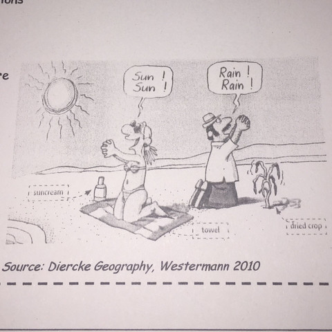 Also ich denke es geht um den Klimawandel. - (Geographie, Karikatur)