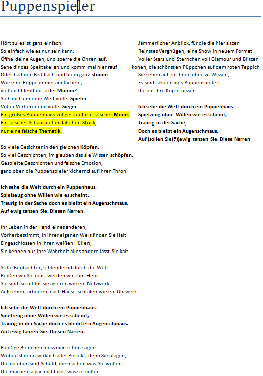 Was Haltet Ihr Von Meinem Liedtext 2 Musik Lied Umfrage