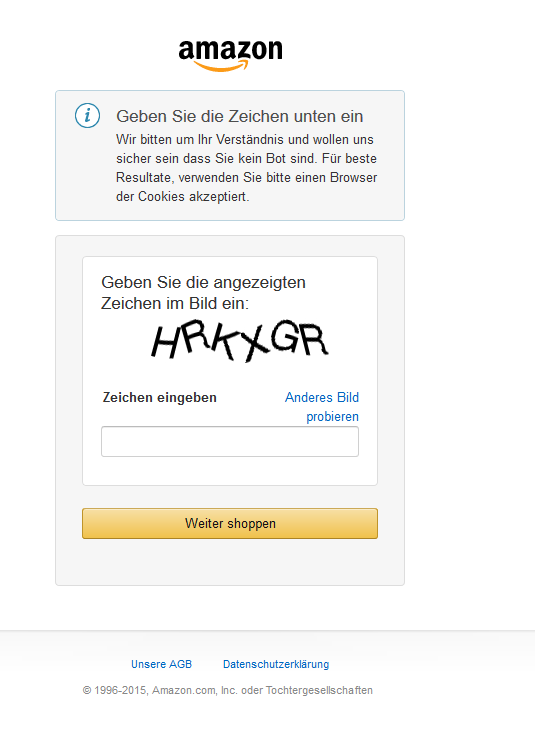 Was hat Amazon Bot Check zu bedeuten?