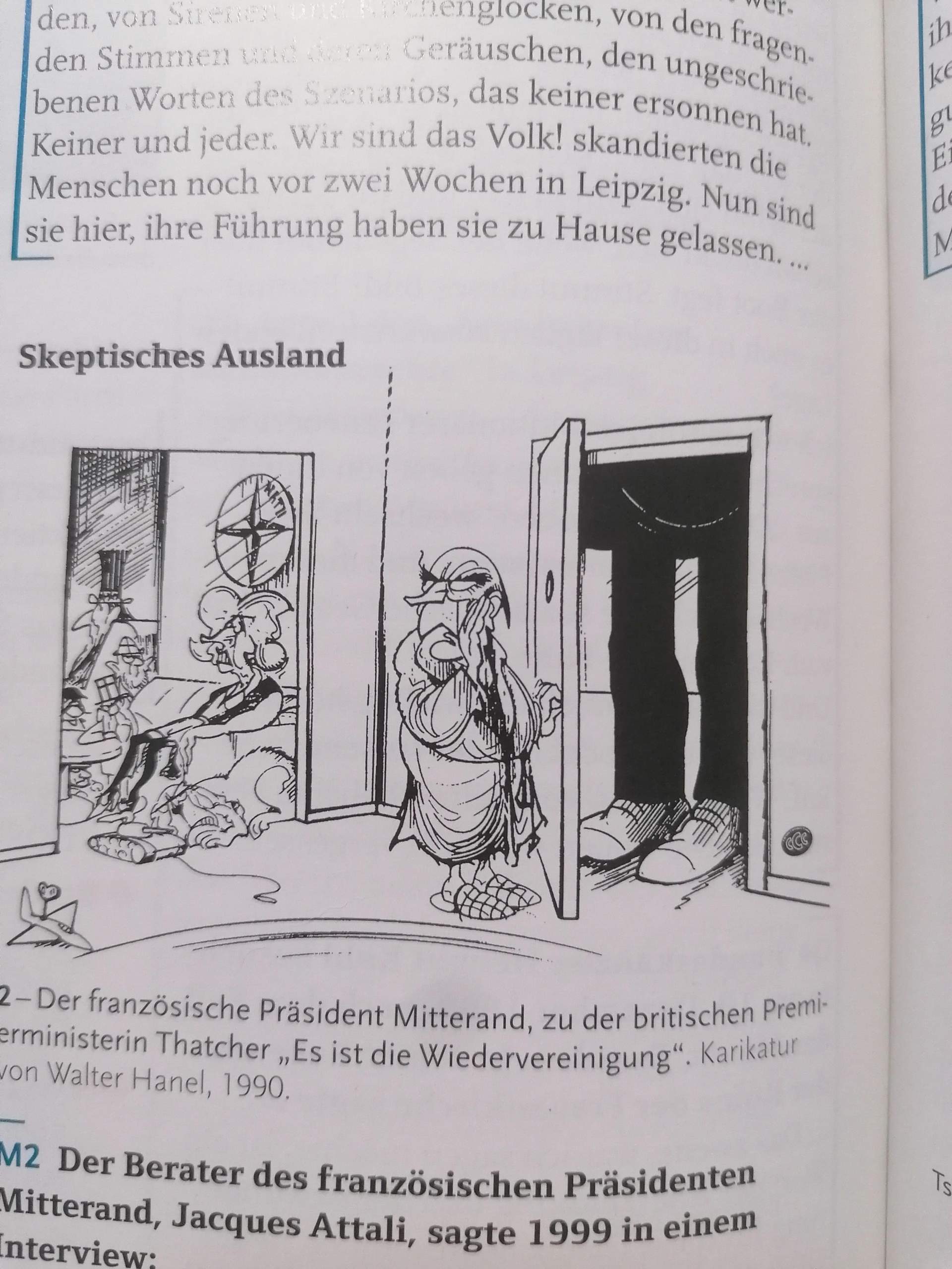 Was hat die Karikatur mit Wiedervereinigung zu tun? (Europa, DDR, BRD)