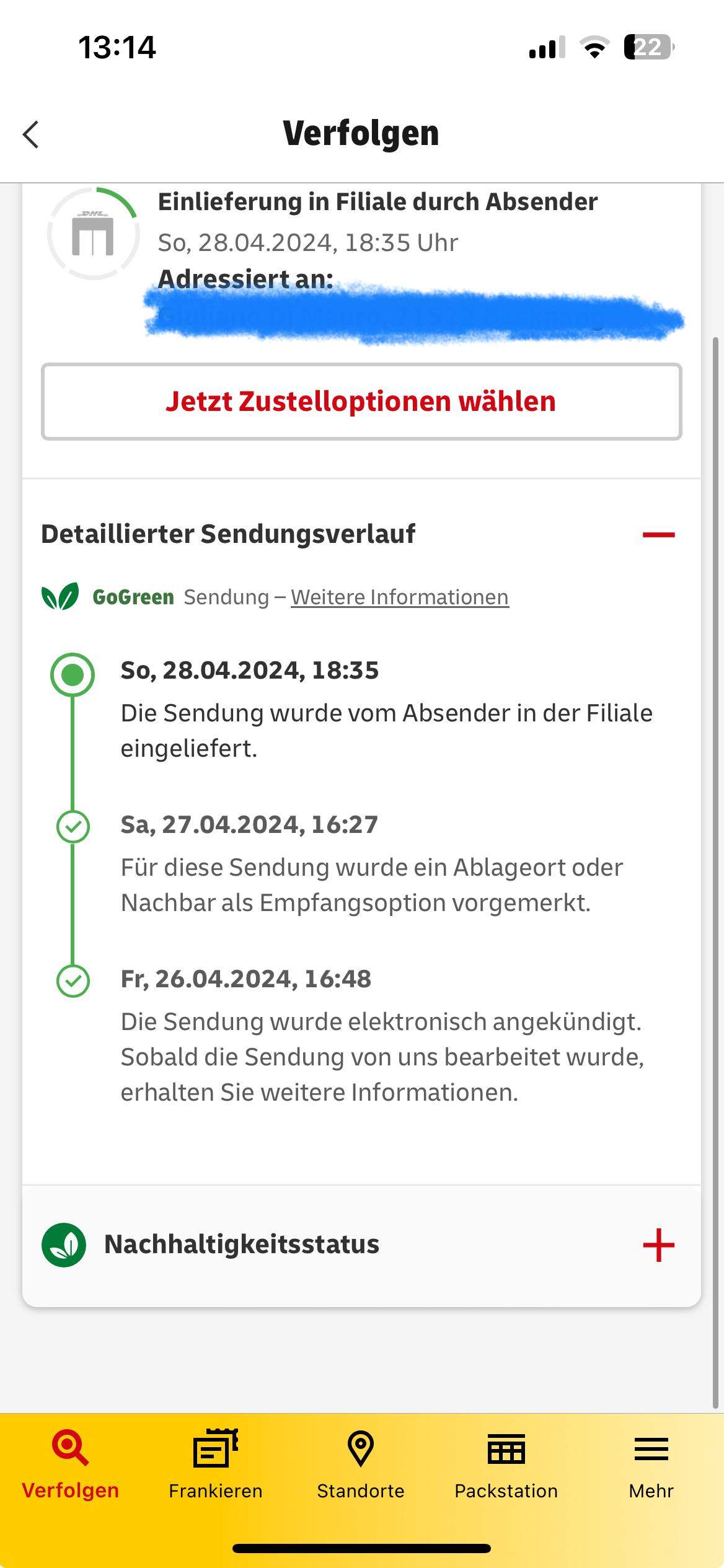 Ie Sendung Wurde Vom Absender In Der Filiale Eingeliefert. Was heißt der Punkt? (Versand, Paket, DHL)