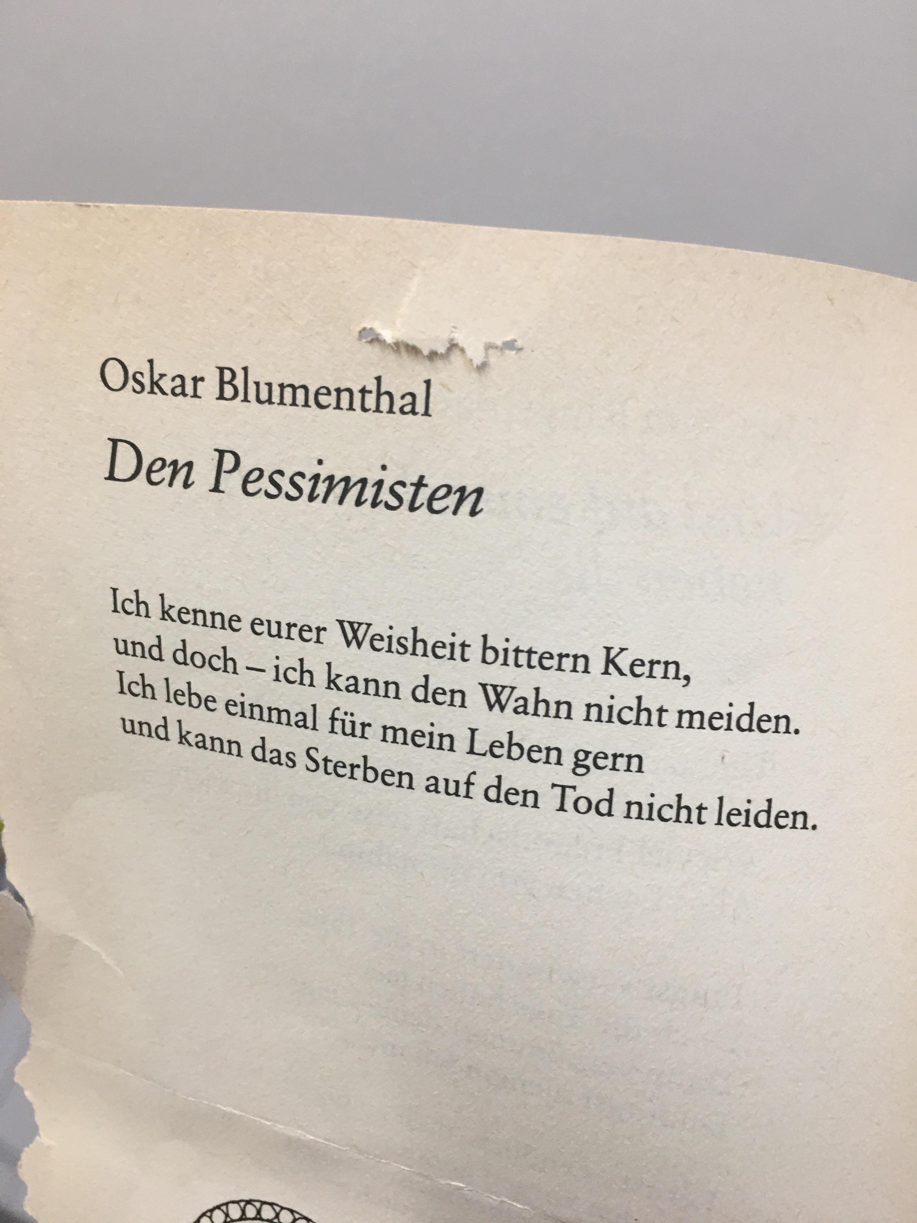 Was heißt “ich kann das Sterben auf den Tod nicht leiden”? (Liebe und