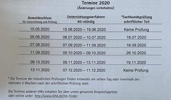 35+ Wahrheiten in Ihk Unterrichtung 34A Termine? Die