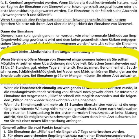 dienovel pille nebenwirkungen