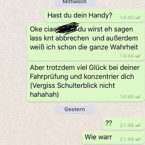 PS: Er hatte heute seine Führerscheinprüfung - (Liebe, Liebe und Beziehung, Freundschaft)