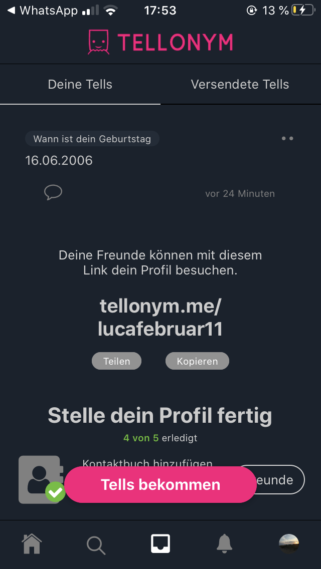 Für gute tellonym fragen Habt ihr