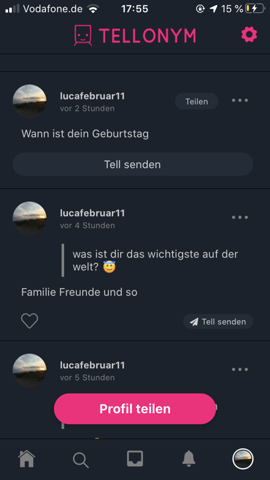 Für gute tellonym fragen 112+ Dumme