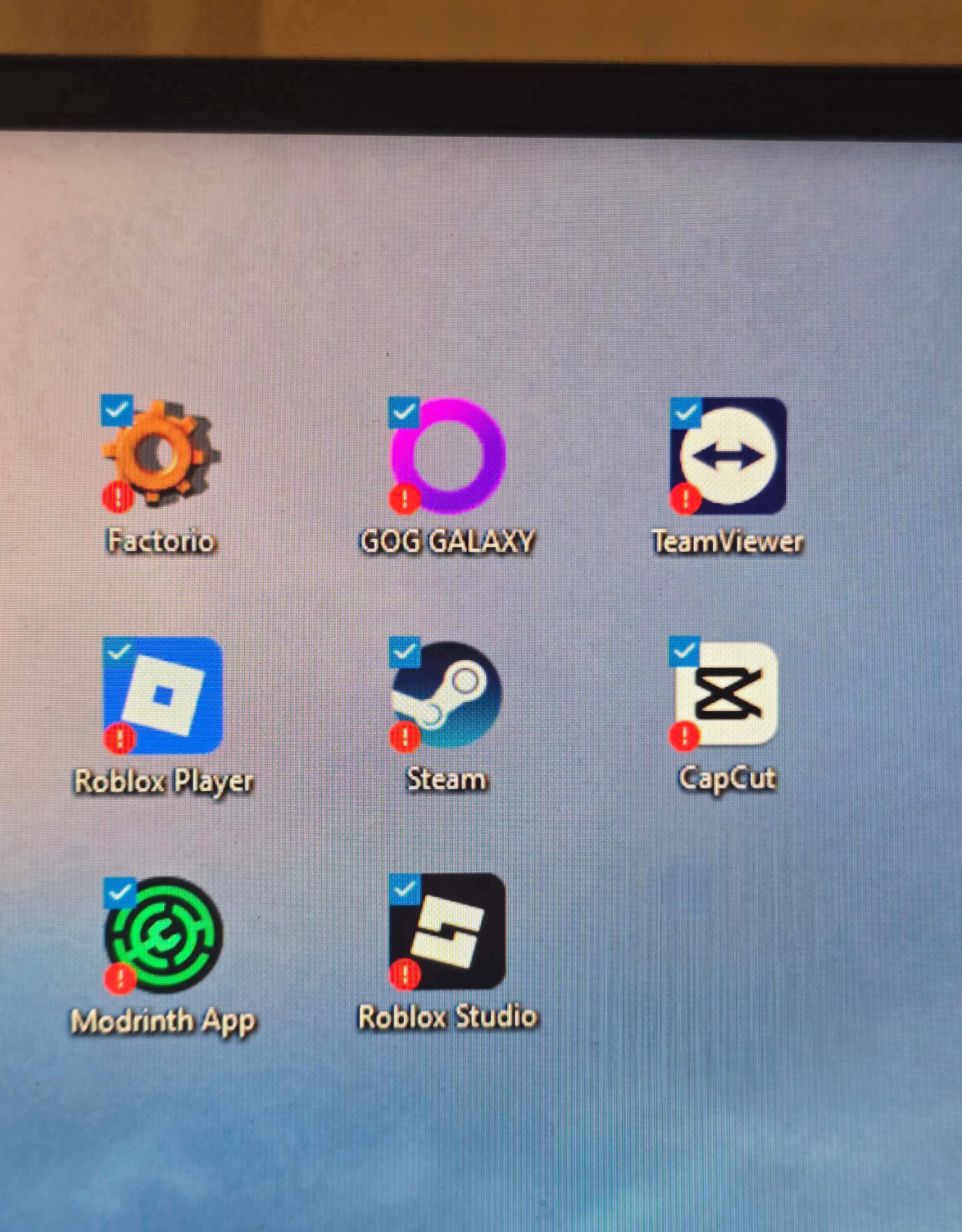 Was ist das für ein rotes Ausrufezeichen unter meinen Appicons bei ...