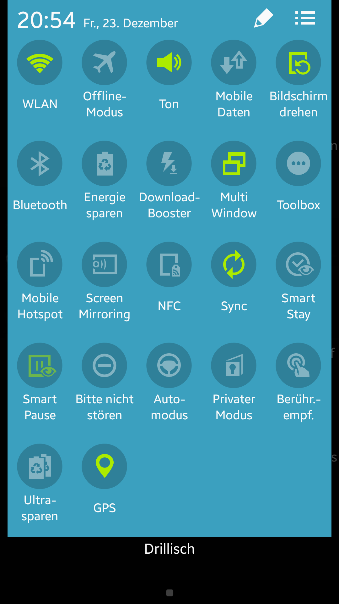 Was ist das für ein Symbol und wie werde ich es los? (Samsung, Augen)