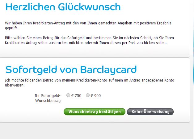 Barclaycard Sofortgeld Barclaycard Sofortgeld