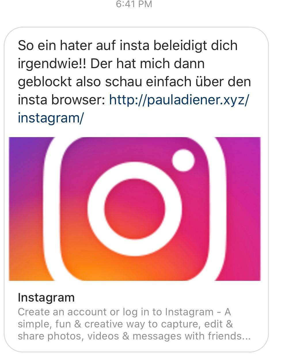 Was ist dass für eine Nachricht auf Insta? (Handy, Instagram) Was ist dass für eine Nachricht auf Insta? (Handy, Instagram)