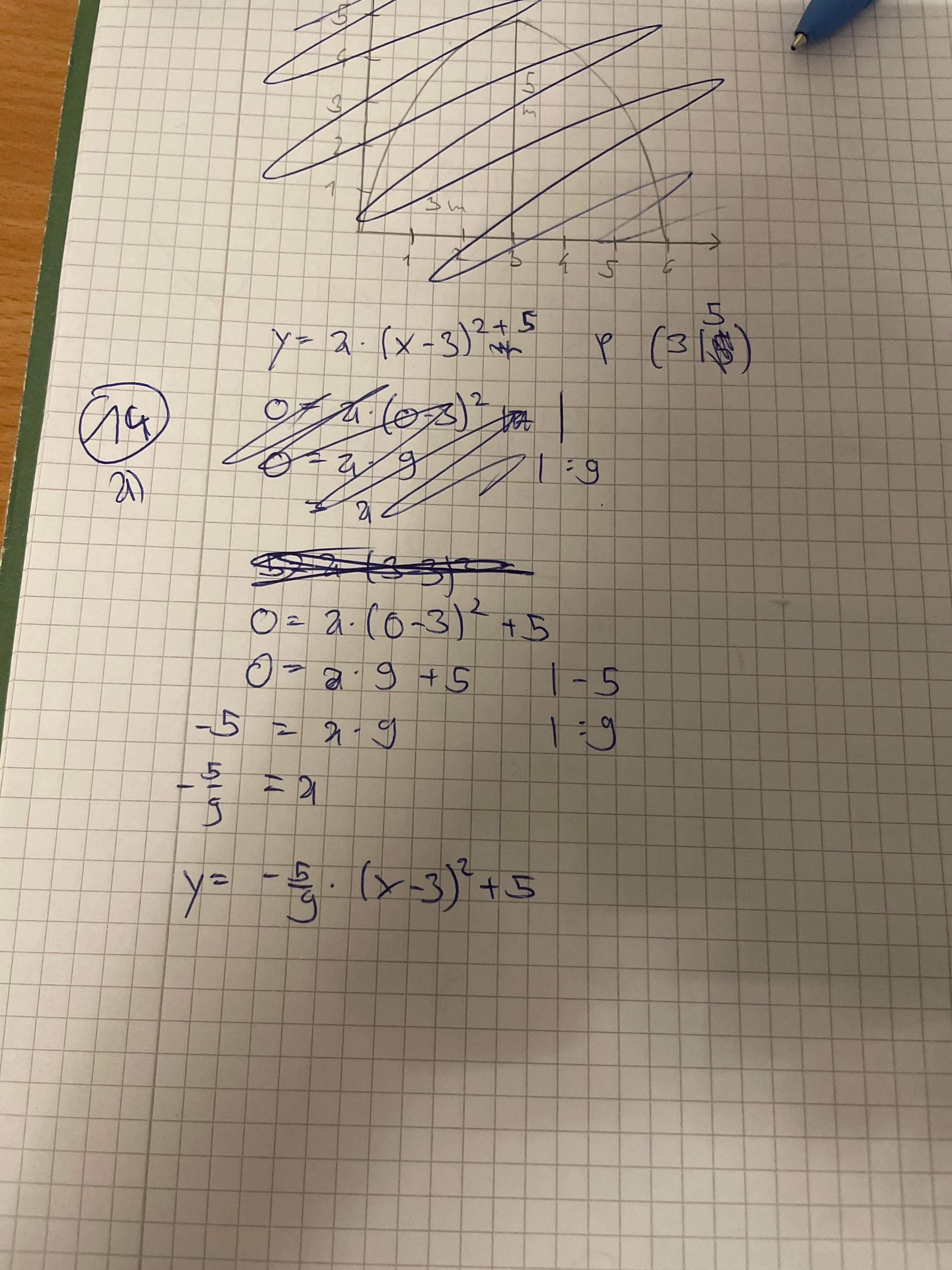 Rechenweg Was ist der Rechenweg dieser Aufgabe? (Schule, Mathematik, Parabel)