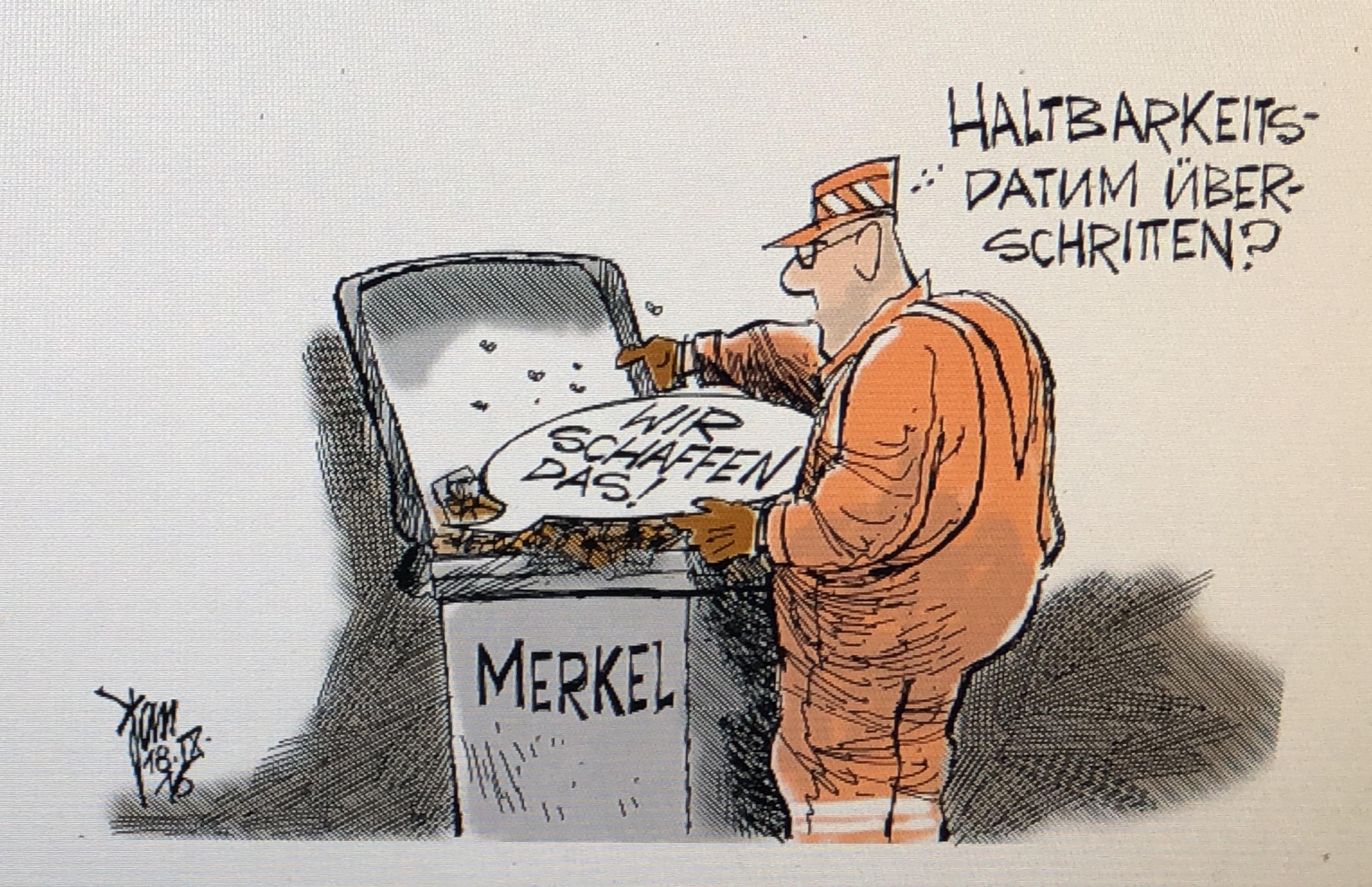 Was Ist Die Aussageabsicht Dieser Karikatur Merkel Fluchtlinge Politik