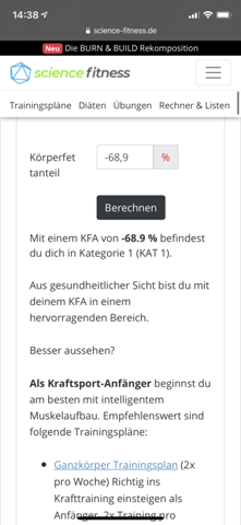 Measure Kfa Was ist genau mein kfa wie im Bild? (Sport und Fitness, Fitness ...