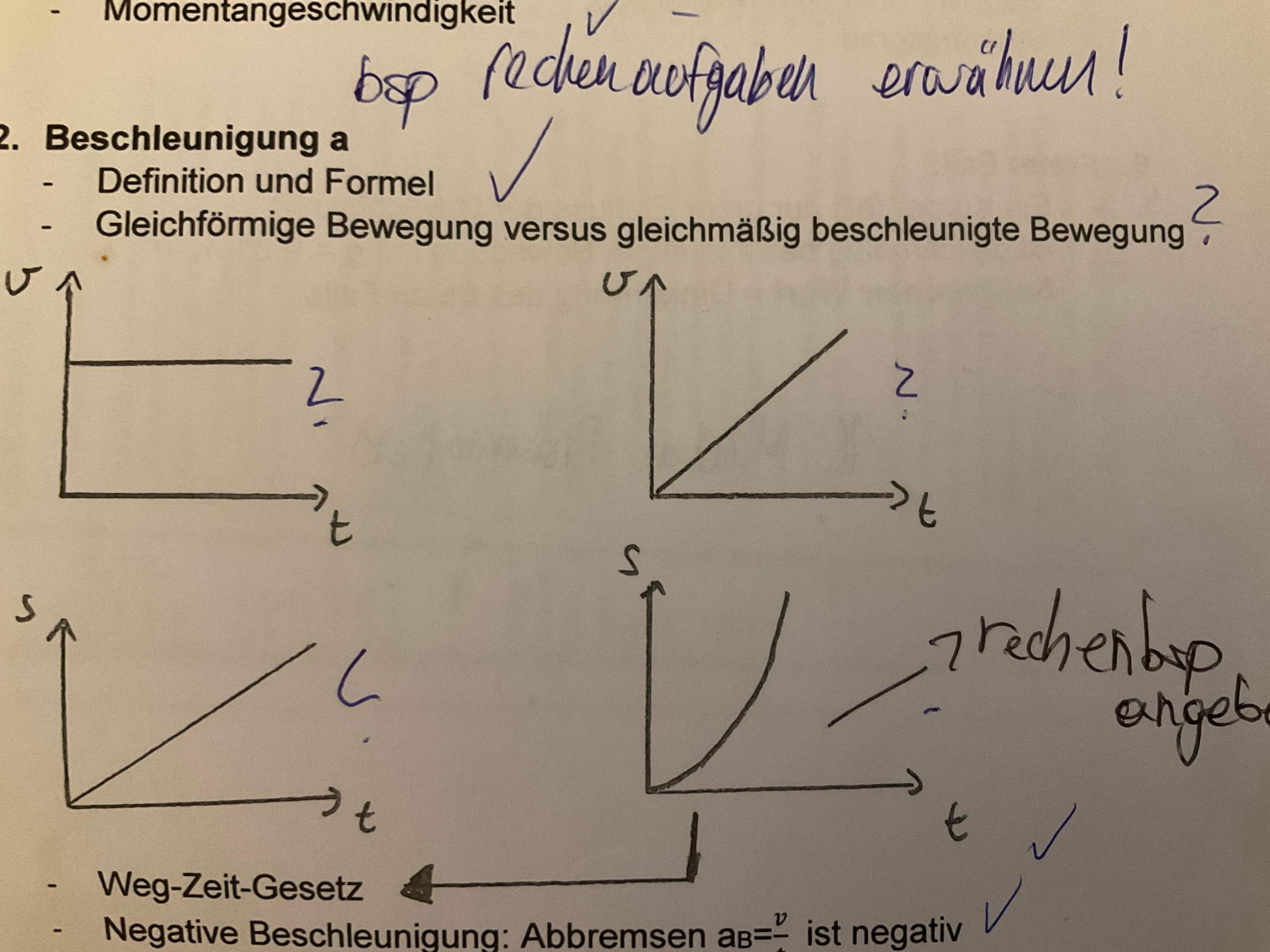 Gleichmäßig Beschleunigte Bewegung Und Gleichförmige Bewegung