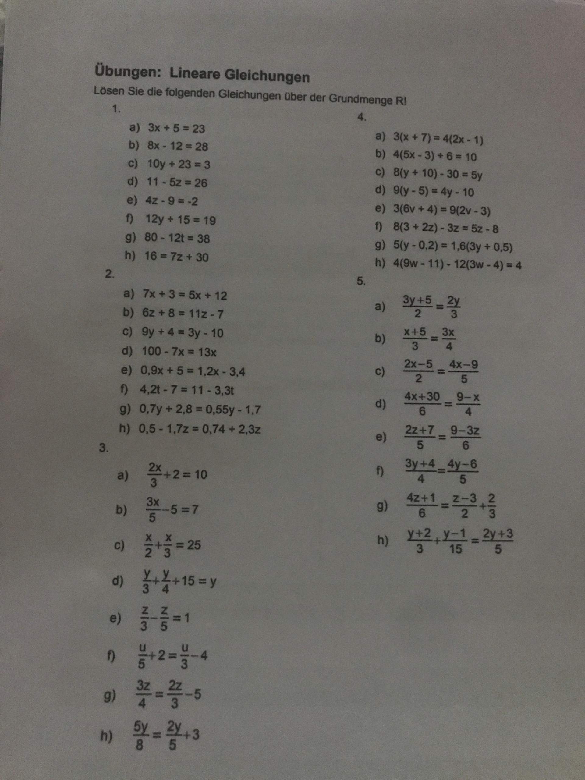 Was ist Lineare Gleichung über Grundmenge R? (Schule, Mathematik