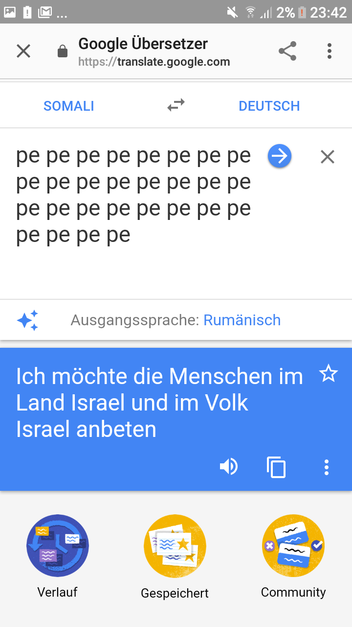 Was ist mit den Google Übersetzer? (Israel)