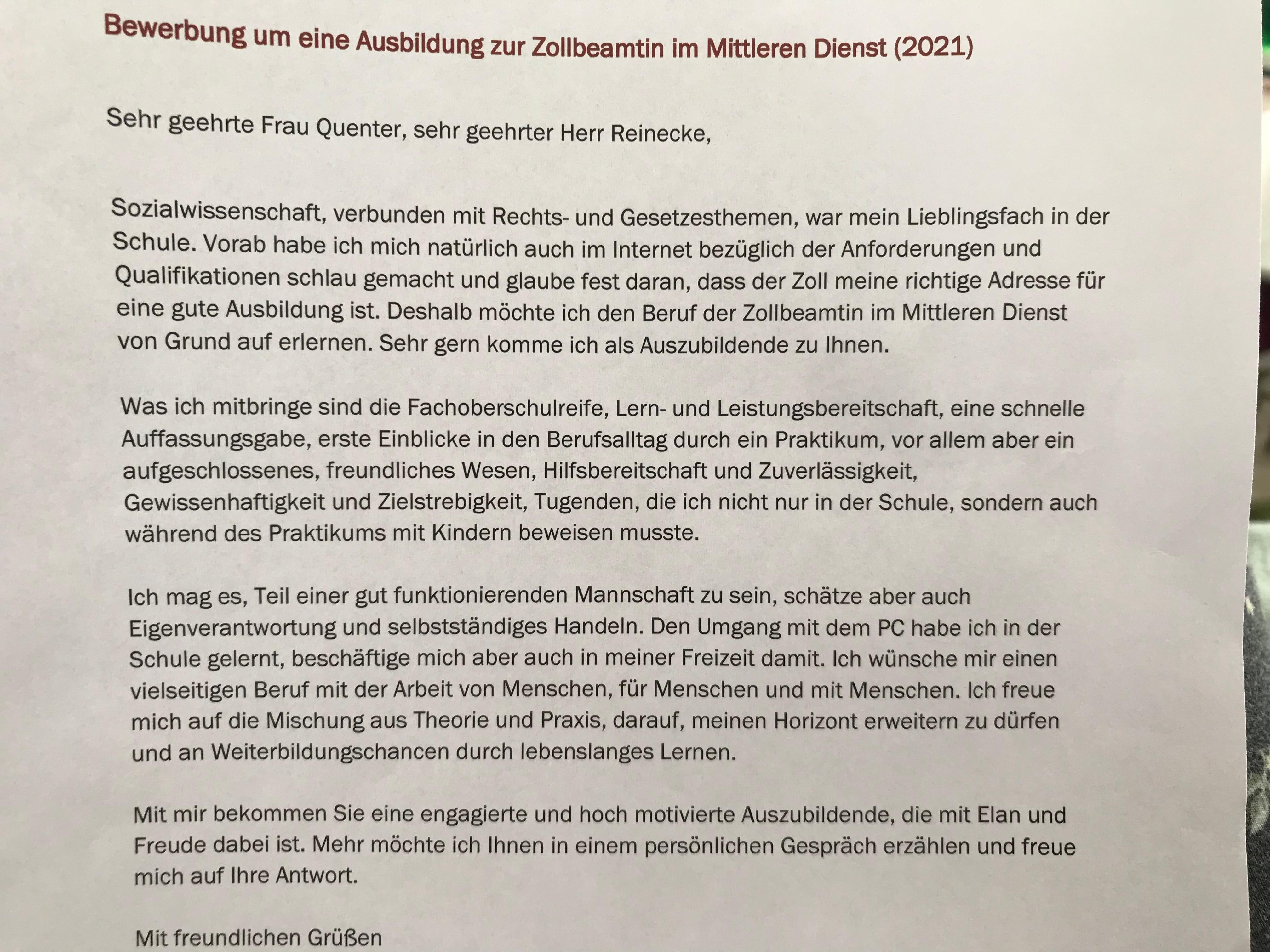 Was Kann Ich An Meinem Bewerbungsschreiben Andern Beruf Ausbildung Bewerbung Bewerbungsanschreiben Zoll